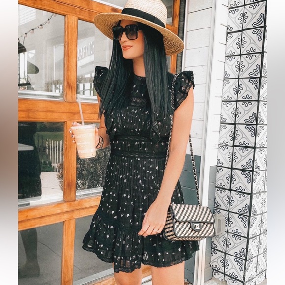 SAYLOR Prarie Mini Dress in Black - Picture 9 of 15